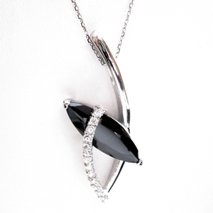 Black Marquis Pendant with Cubic Zirconias